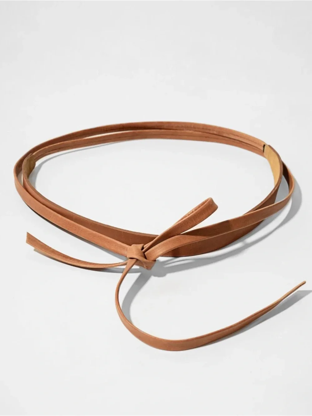 ADA | Skinny Wrap Leather Belt in Cognac - Picture 1 of 7